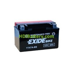 Batera AGM Exide moto YTX7A-BS 12V. 6Ah